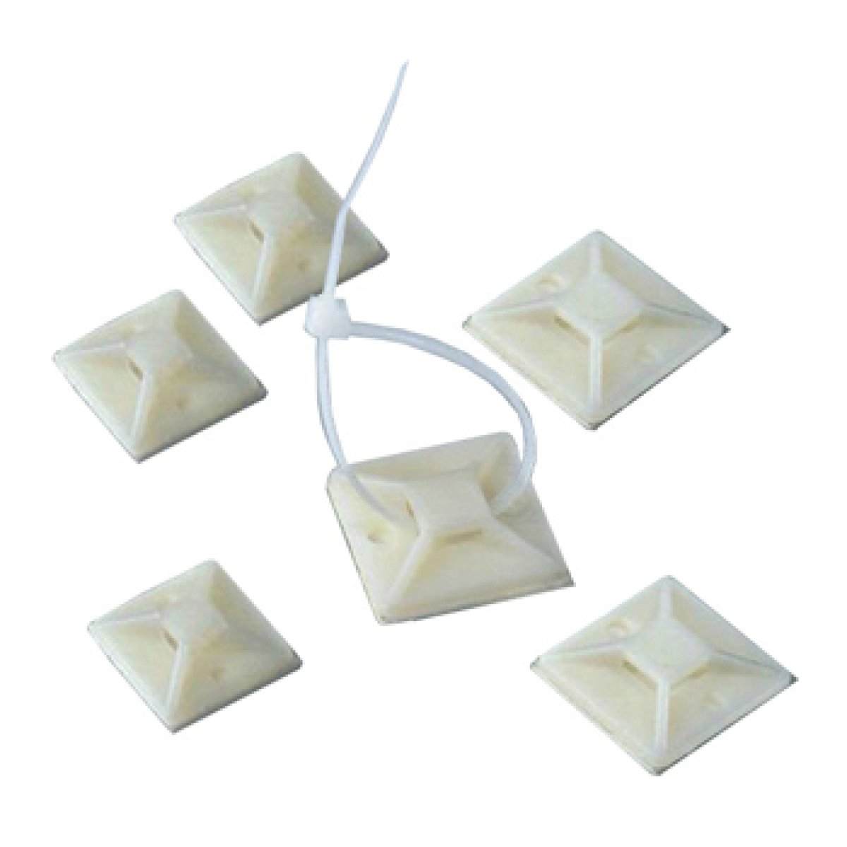 TIES-004-1 POWERTECH Αυτοκόλλητη βάση δεματικών, 30 x 30, 50τεμ, White - Image 2