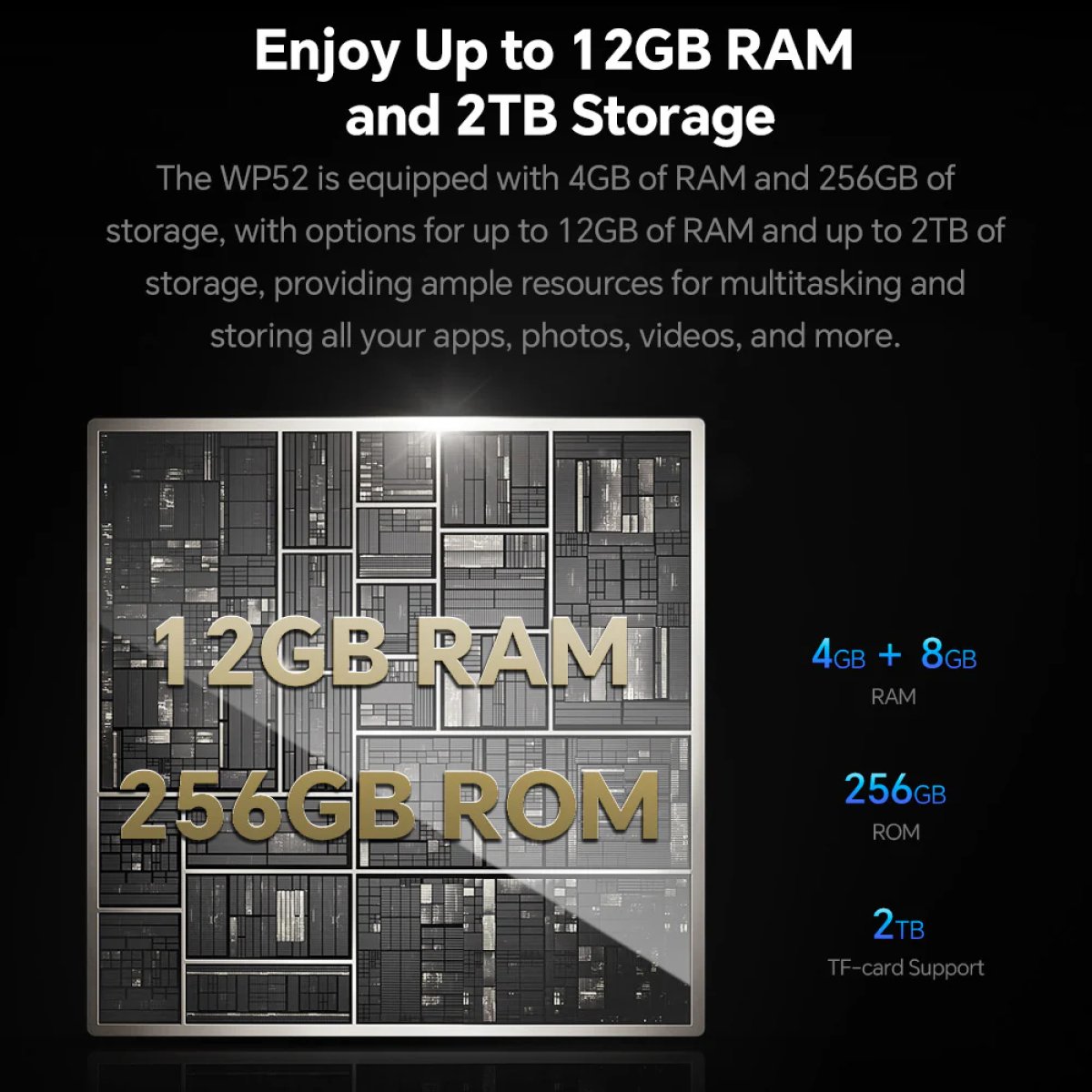 WP52-BK-10 OUKITEL smartphone WP52, 6.6", 4/256GB, 5G, 6500mAh, IP68/IP69K, μαύρο - Image 3