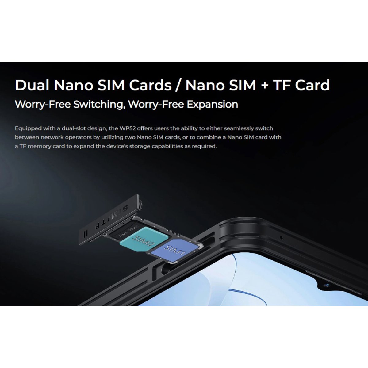 WP52-BK-11 OUKITEL smartphone WP52, 6.6", 4/256GB, 5G, 6500mAh, IP68/IP69K, μαύρο - Image 4