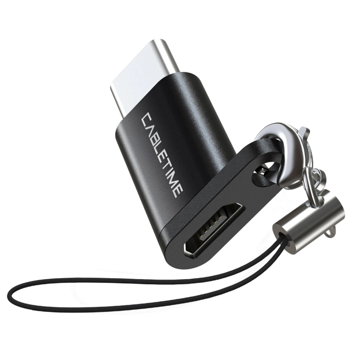 CABLETIME αντάπτορας USB Type-C σε USB Micro CMBF, μαύρος - Image 1