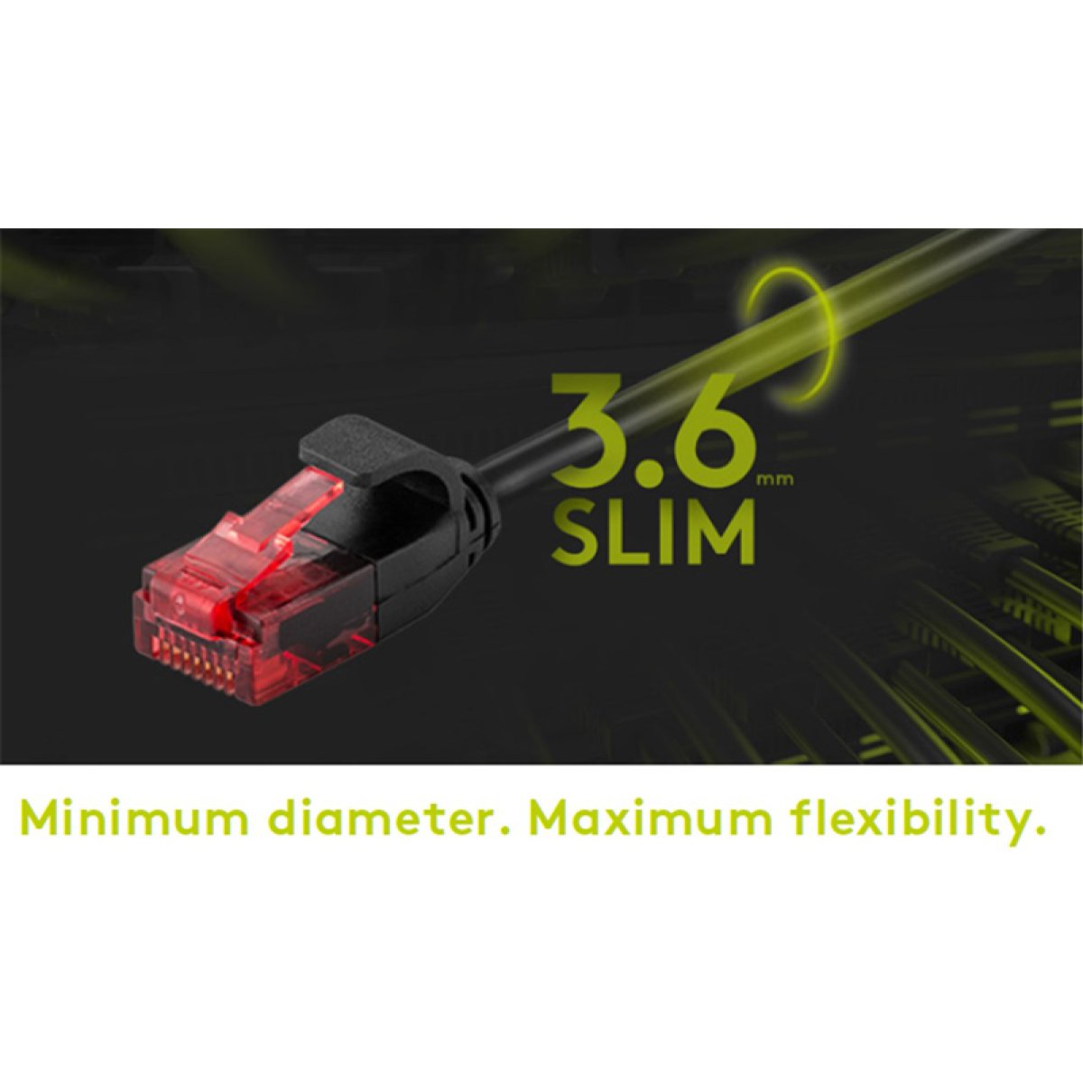 GOOBAY καλώδιο δικτύου 71547, CAT 6 U/UTP, slim, copper, 250MHz, 0.15m, μαύρο - Image 2