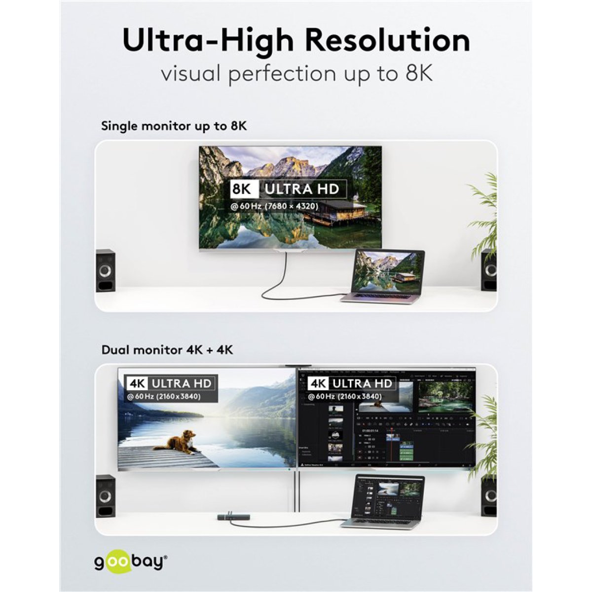 74193-3 GOOBAY καλώδιο USB-C 74193, USB4, 100W, 40Gbps, 8K/60Hz, 2m, μαύρο - Image 4