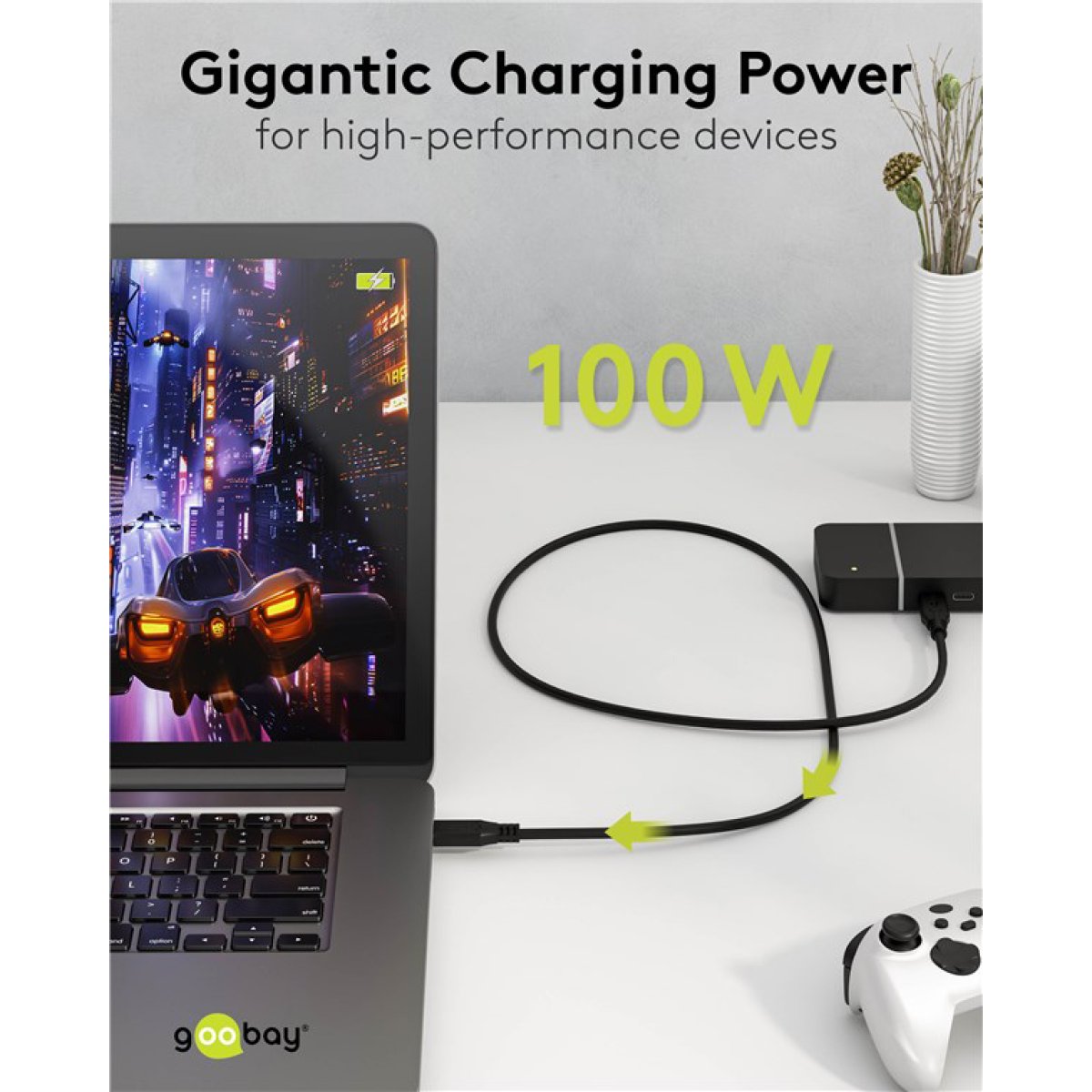 GOOBAY καλώδιο USB-C 74197, USB4, 100W, 20Gbps, 4K/60Hz, 2m, μαύρο - Image 4