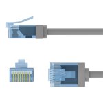 GOOBAY καλώδιο δικτύου 74219, CAT 6A U/UTP, slim, copper, 500MHz, 0.15m, γκρι - Image 7