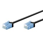 GOOBAY καλώδιο δικτύου 74231, CAT 6A U/UTP, slim, copper, 500MHz, 0.25m, μαύρο
