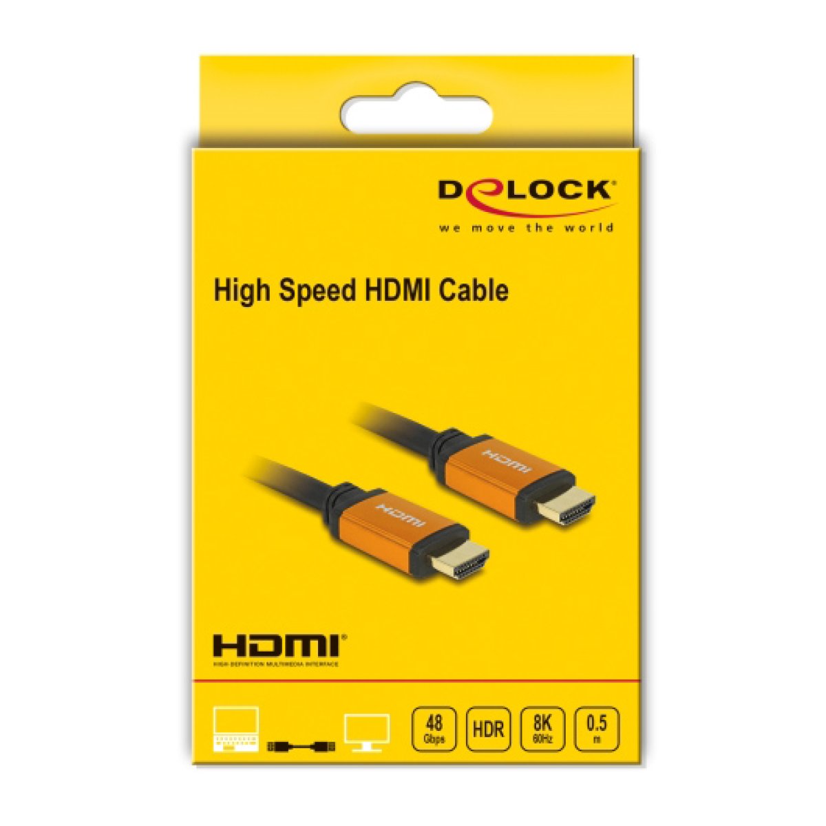 DELOCK καλώδιο HDMI 85726, 8K/60Hz, 48 Gbps, eARC, HDR, 0.50m, μαύρο - Image 5