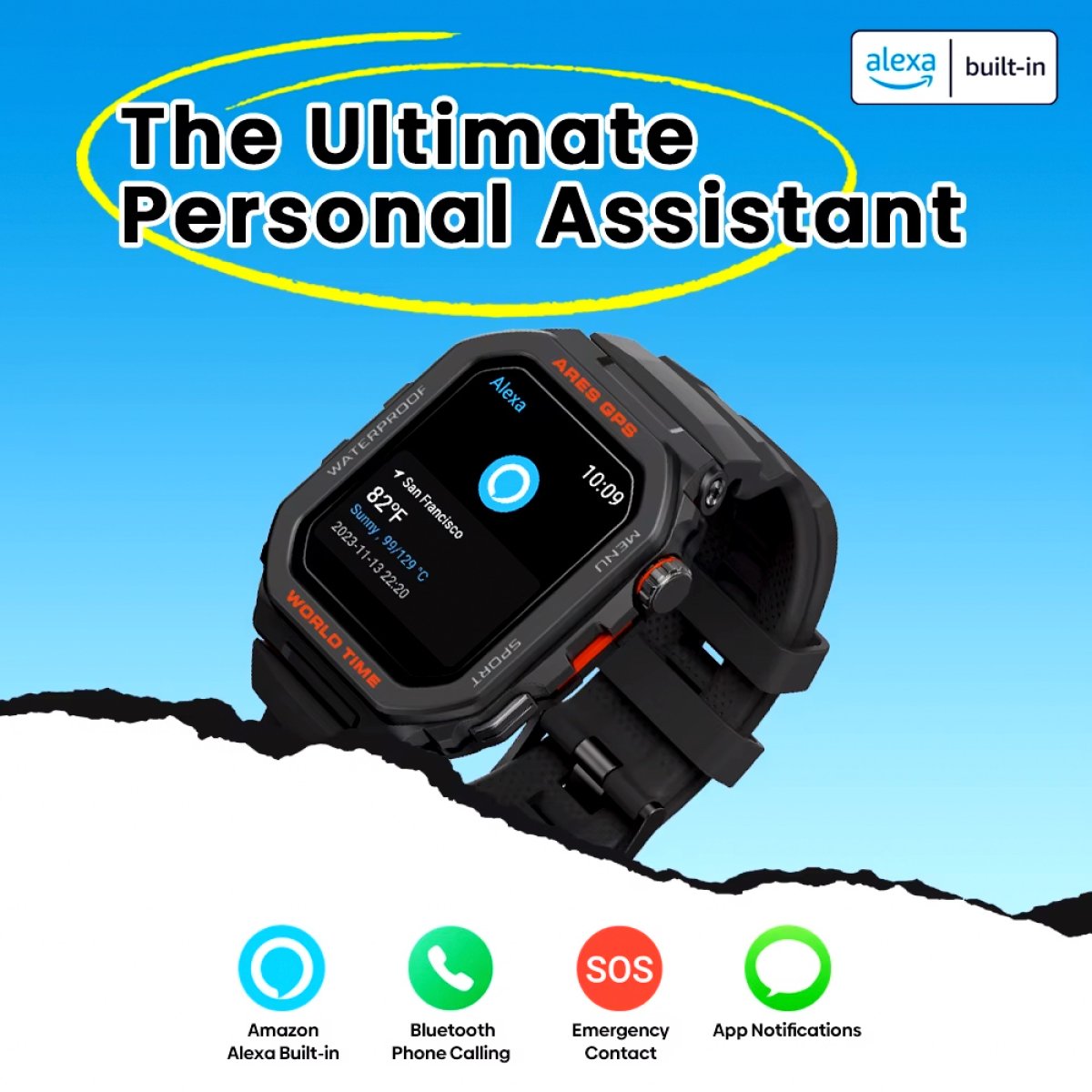 ARESGPS-BK-4 ZEBLAZE smartwatch Ares GPS, heart rate, 1.75" IPS, GPS, 3 ATM, μαύρο - Image 5