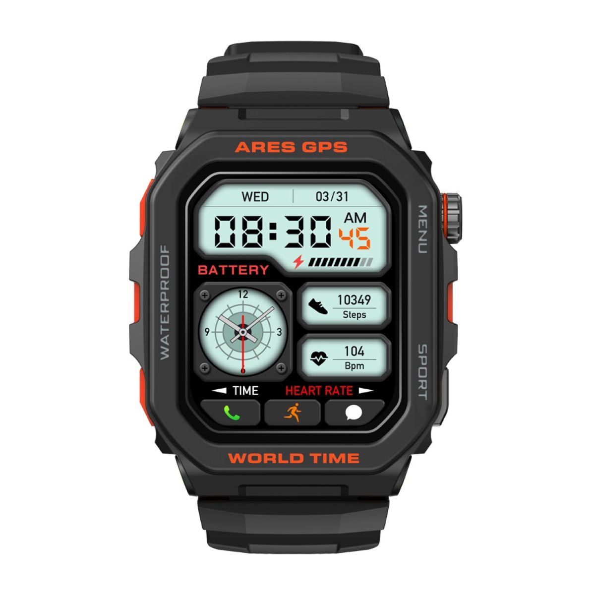 ARESGPS-BK-5 ZEBLAZE smartwatch Ares GPS, heart rate, 1.75" IPS, GPS, 3 ATM, μαύρο - Image 6