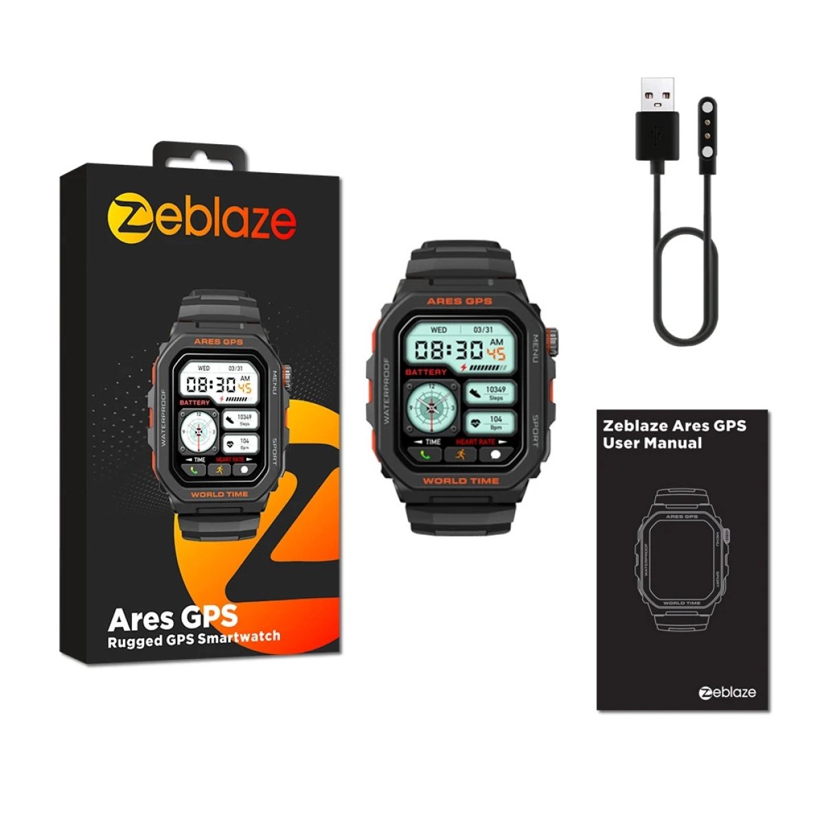 ARESGPS-BK-8 ZEBLAZE smartwatch Ares GPS, heart rate, 1.75" IPS, GPS, 3 ATM, μαύρο - Image 9