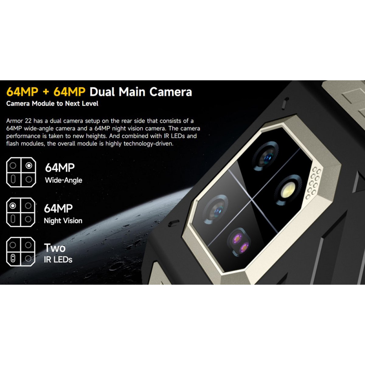 ARMOR22-256-BK-4 ULEFONE smartphone Armor 22, 6.58", 8/256GB, 6600mAh, IP68/IP69K, μαύρο - Image 9