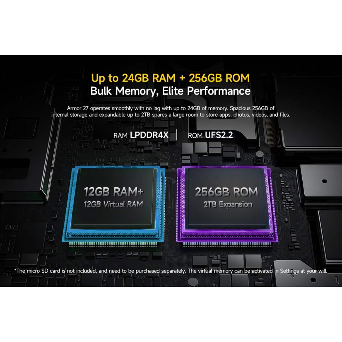 ULEFONE smartphone Armor 27, 6.78", 12/256GB, 10600mAh, IP68/IP69K, μαύρο - Image 7