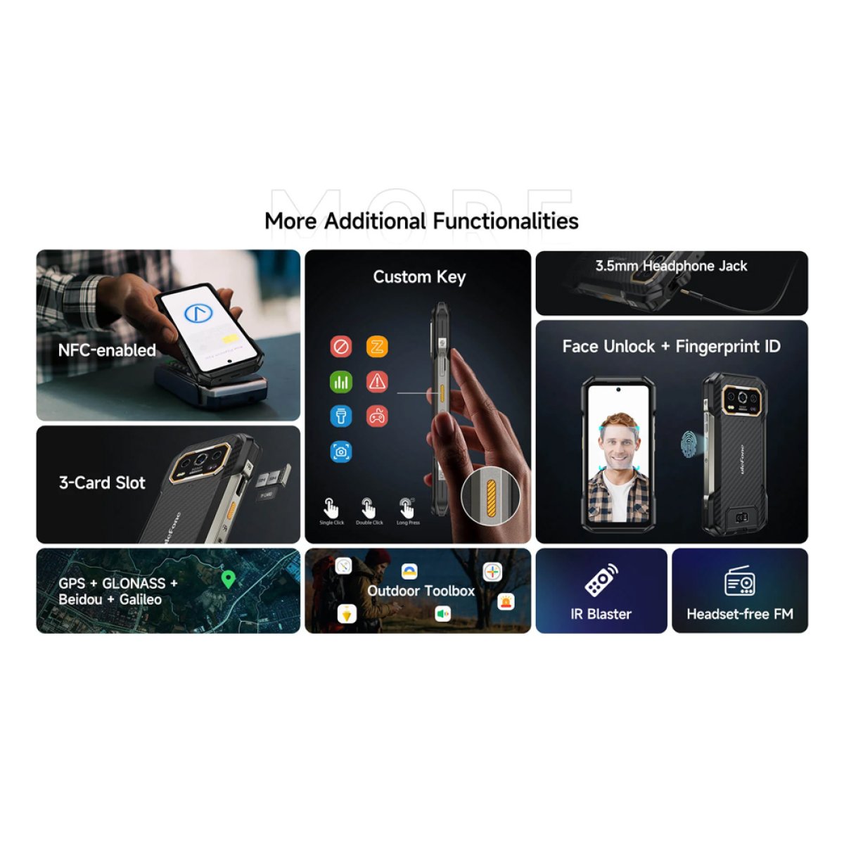 ULEFONE smartphone Armor 27, 6.78", 12/256GB, 10600mAh, IP68/IP69K, μαύρο - Image 10