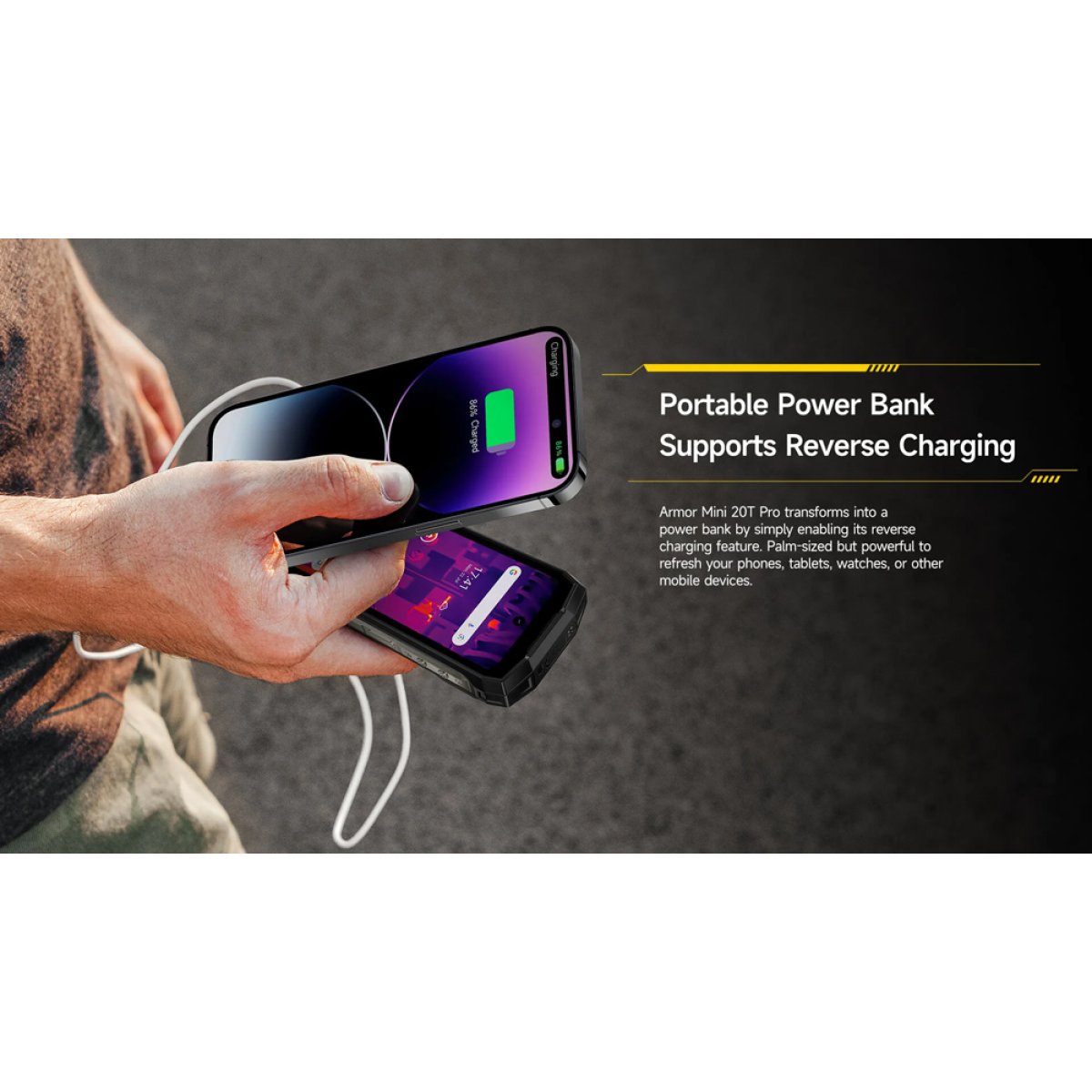 ARMORMINI20TPRO-BK-10 ULEFONE smartphone Armor Mini 20T Pro, 4.7", 8/256GB, 5G, 6200mAh, IP68/IP69K, μαύρο - Image 3