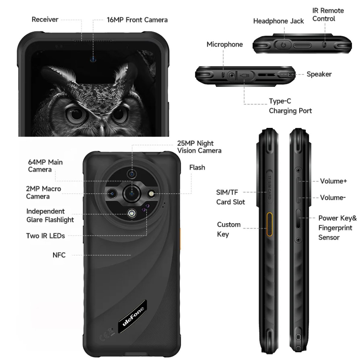 ARMORX31-PRO-13 ULEFONE smartphone Armor X31 Pro, 6.56", 8/256GB, 5G, 6050mAh, IP68/IP69K, μαύρο - Image 6