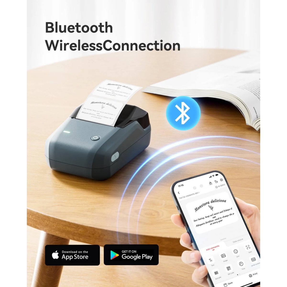 B1-BL-5 NIIMBOT smart θερμικός εκτυπωτής ετικετών B1, 203dpi, Bluetooth, μπλε - Image 6