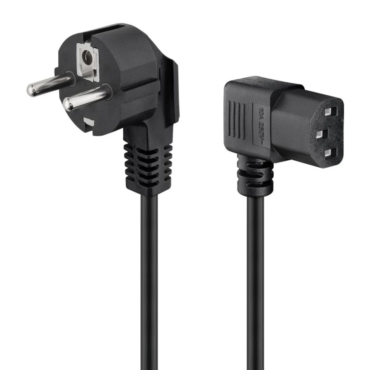 POWERTECH καλώδιο τροφοδοσίας για Η/Υ CAB-P015, 90°, 3 Pin, 1.5m, μαύρο - Image 1