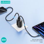 USAMS φορτιστής τοίχου US-CC229, USB & USB-C, 30W, GaN, μαύρος - Image 3