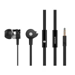 CELEBRAT earphones με μικρόφωνο D1, 3.5mm, Φ10mm, 1.2m flat, μαύρα