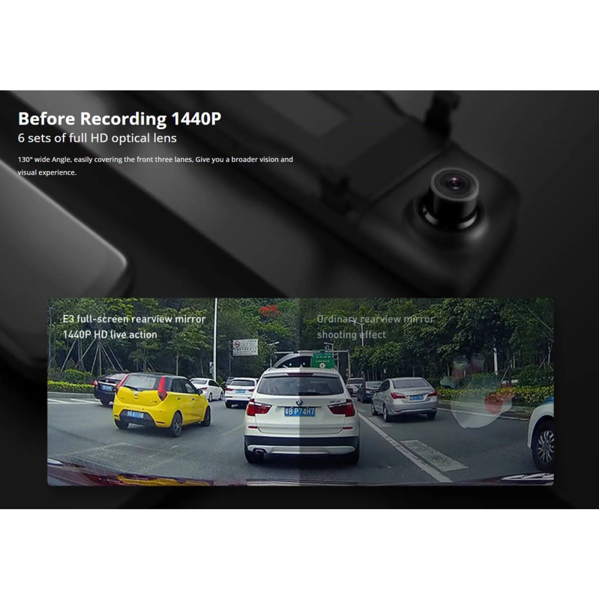 DDP-E3-2 DDPAI καθρέφτης με σετ smart καμερών αυτοκινήτου E3, 9.35" οθόνη, 1440p/1080p - Image 3