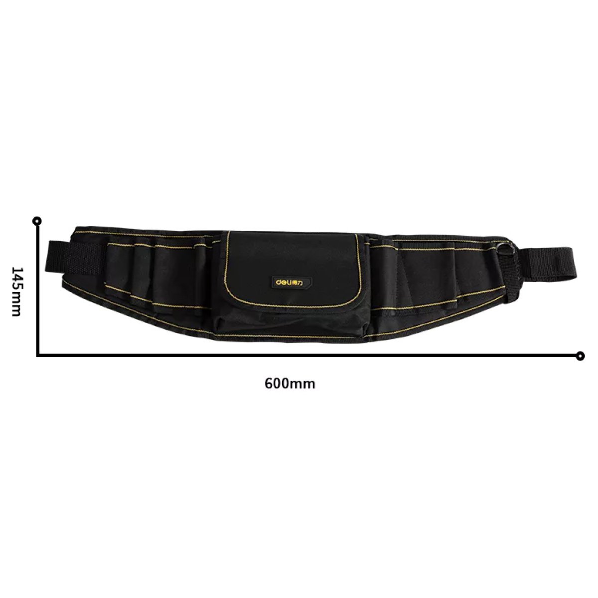 DELI εργαλειοθήκη μέσης DL5864, υφασμάτινη, 60x14.5x5cm, μαύρη - Image 7