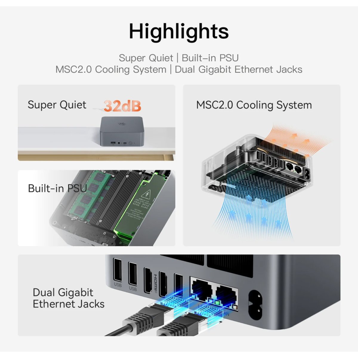 BEELINK mini PC EQR5, AMD 5650U, 16GB, 500GB M.2, Windows 11 Pro - Image 10