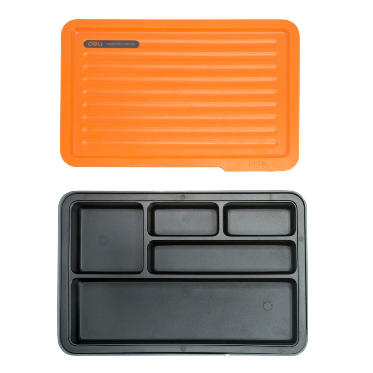 DELI εργαλειοθήκη H1001-B, 5 θέσεων, πλαστική, 30x20.5x5.5cm, γκρι - Image 3