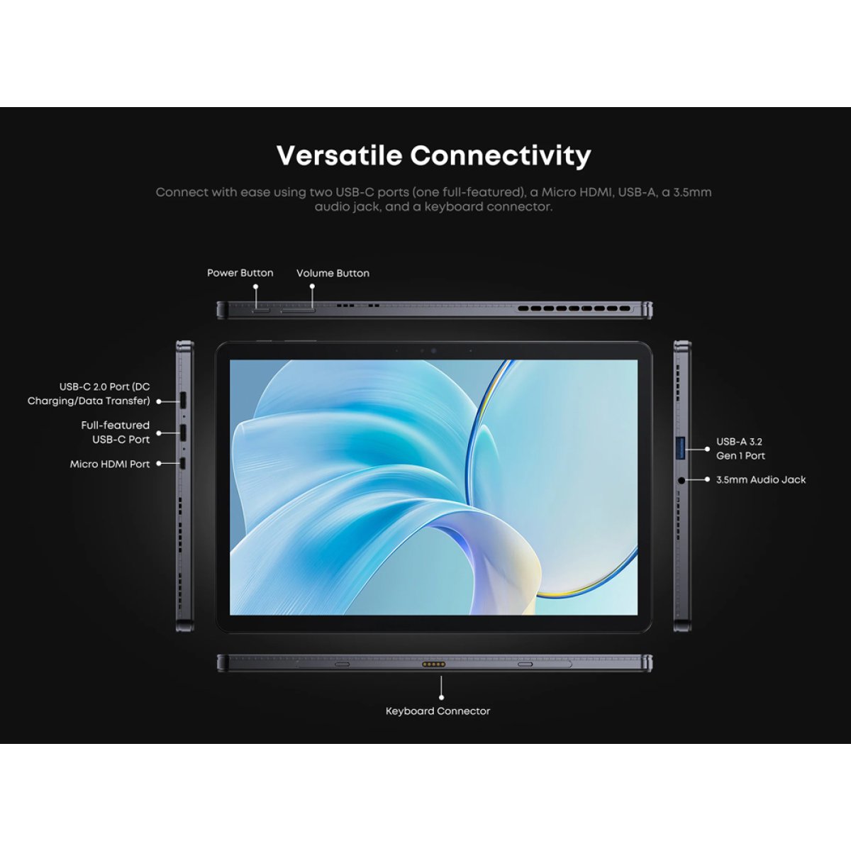 CHUWI tablet Hi10 X1 με πληκτρολόγιο, 10.1", 8/256GB, Windows 11 Home, 3400mAh, γκρι - Image 5