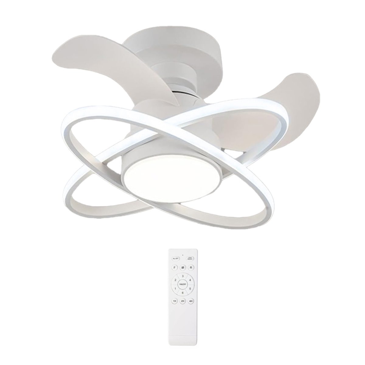 HLL-0177 POWERTECH ανεμιστήρας οροφής HLL-0177 με LED φως, 96W, Φ60x28cm, λευκός - Image 1