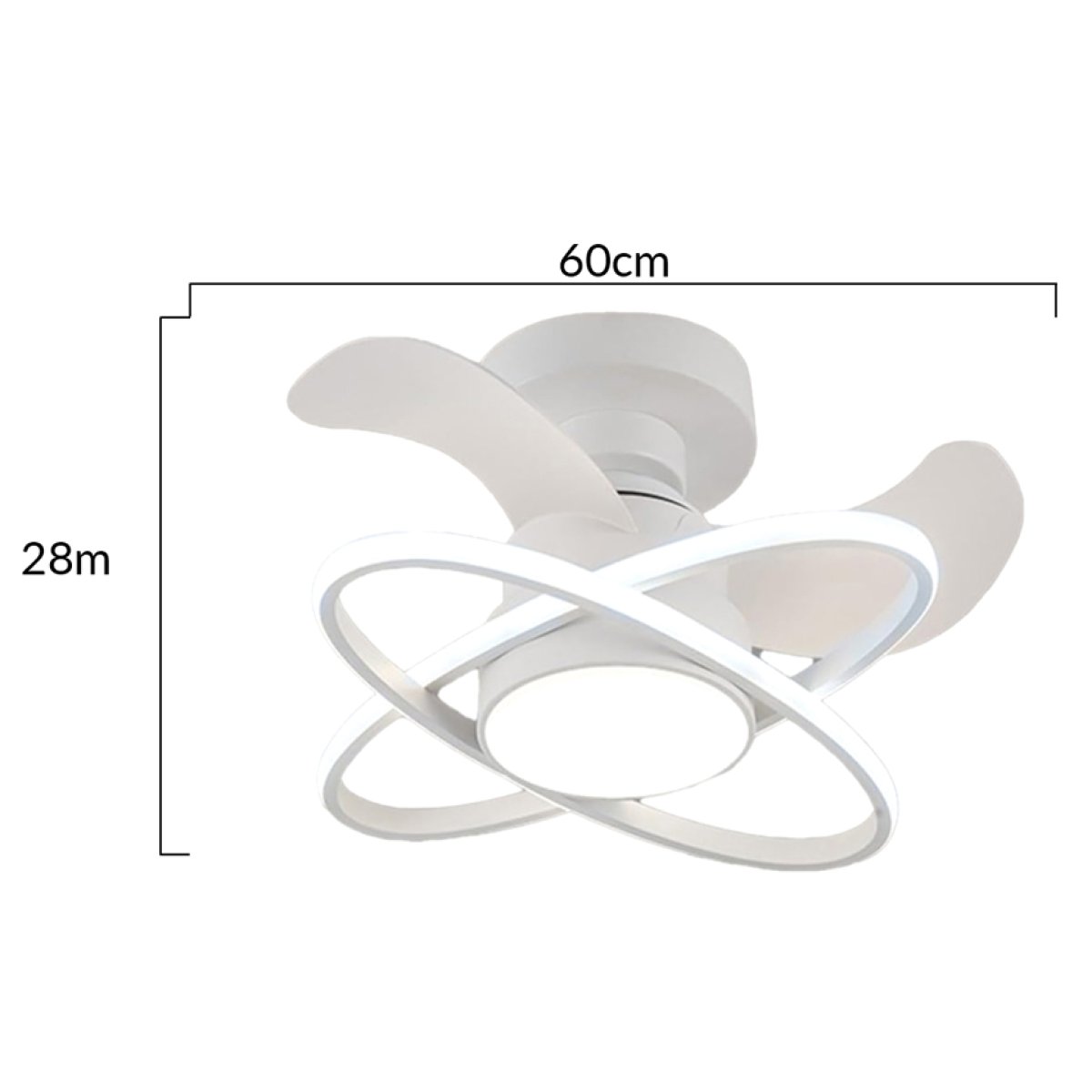 HLL-0177-3 POWERTECH ανεμιστήρας οροφής HLL-0177 με LED φως, 96W, Φ60x28cm, λευκός - Image 4