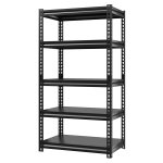 HOME USE μεταλλική ραφιέρα HUH-0198 με 5 ράφια, 90x40x183cm, μαύρη