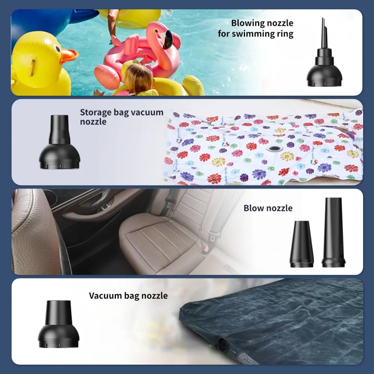 KNZ-AD57-2 KINZIR ηλεκτρικό air duster AD57, 180W, 8000mAh, γκρι - Image 3