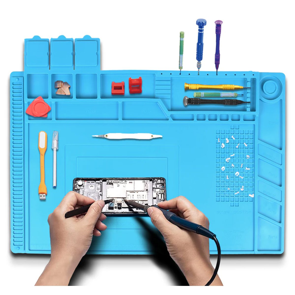 Βάση εργασίας NZ24A, αντιστατική, ελαστική, 30x45cm, μπλε - Image 2