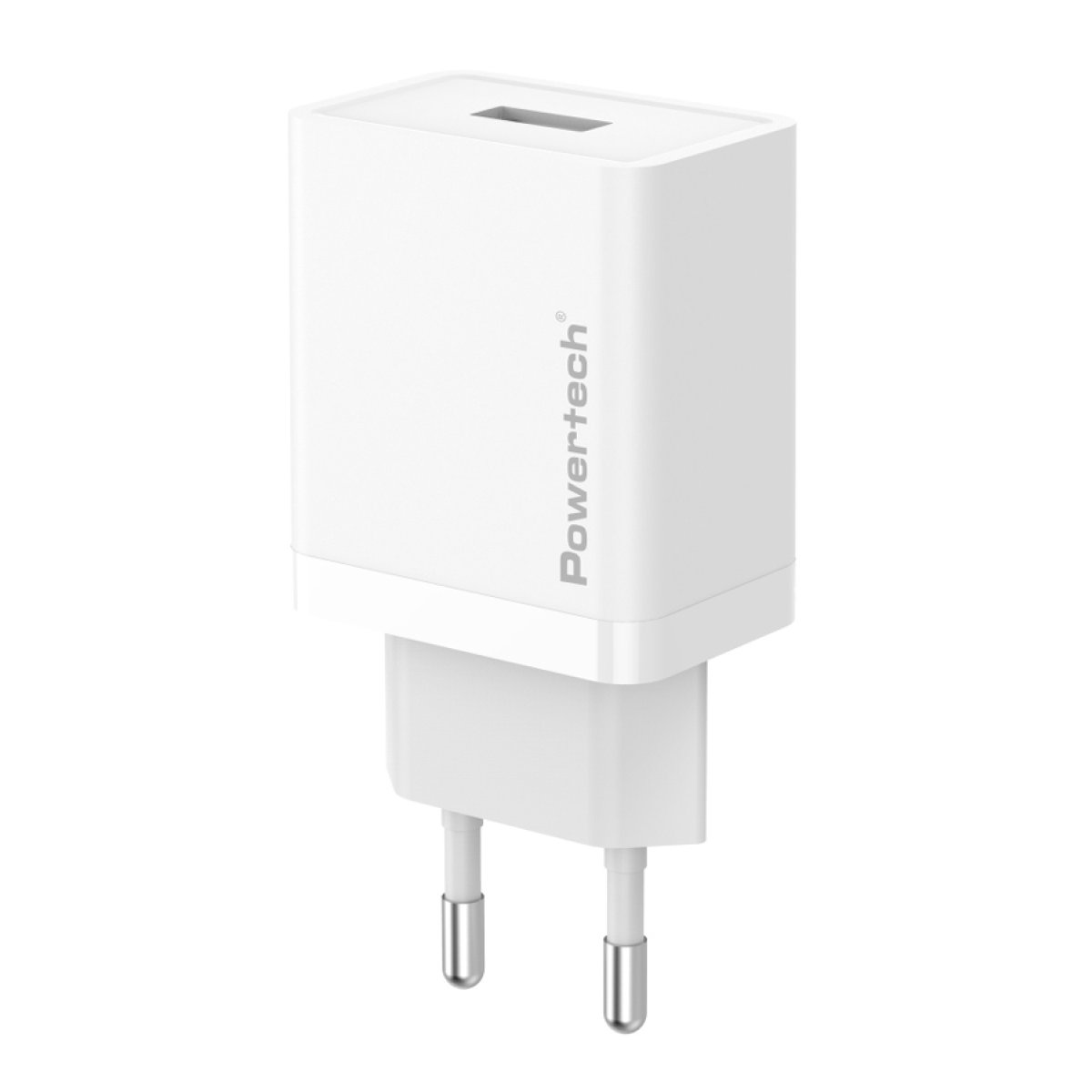 POWERTECH φορτιστής τοίχου PT-1320, USB, 12W, λευκός - Image 1