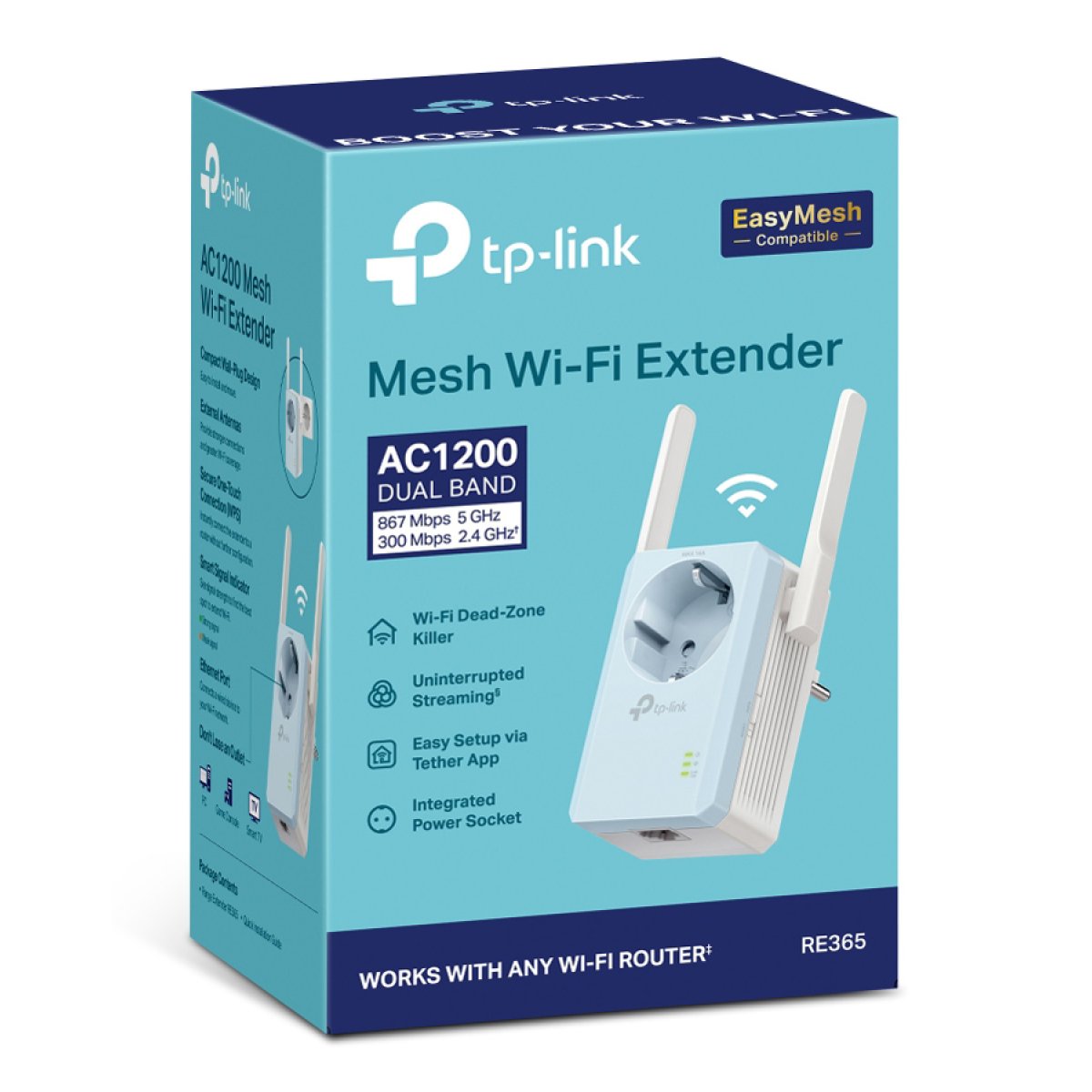 RE365-3-8 TP-LINK WiFi range extender RE365 με Passthrough, AC1200 1200Mbps, Ver. 3.0 - Image 8