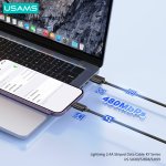USAMS καλώδιο Lightning σε USB US-SJ689, 2.4A, 480Mbps, 1m, λευκό - Image 3