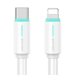 USAMS καλώδιο Lightning σε USB-C US-SJ735, 30W, 480Mbps, 1m, λευκό
