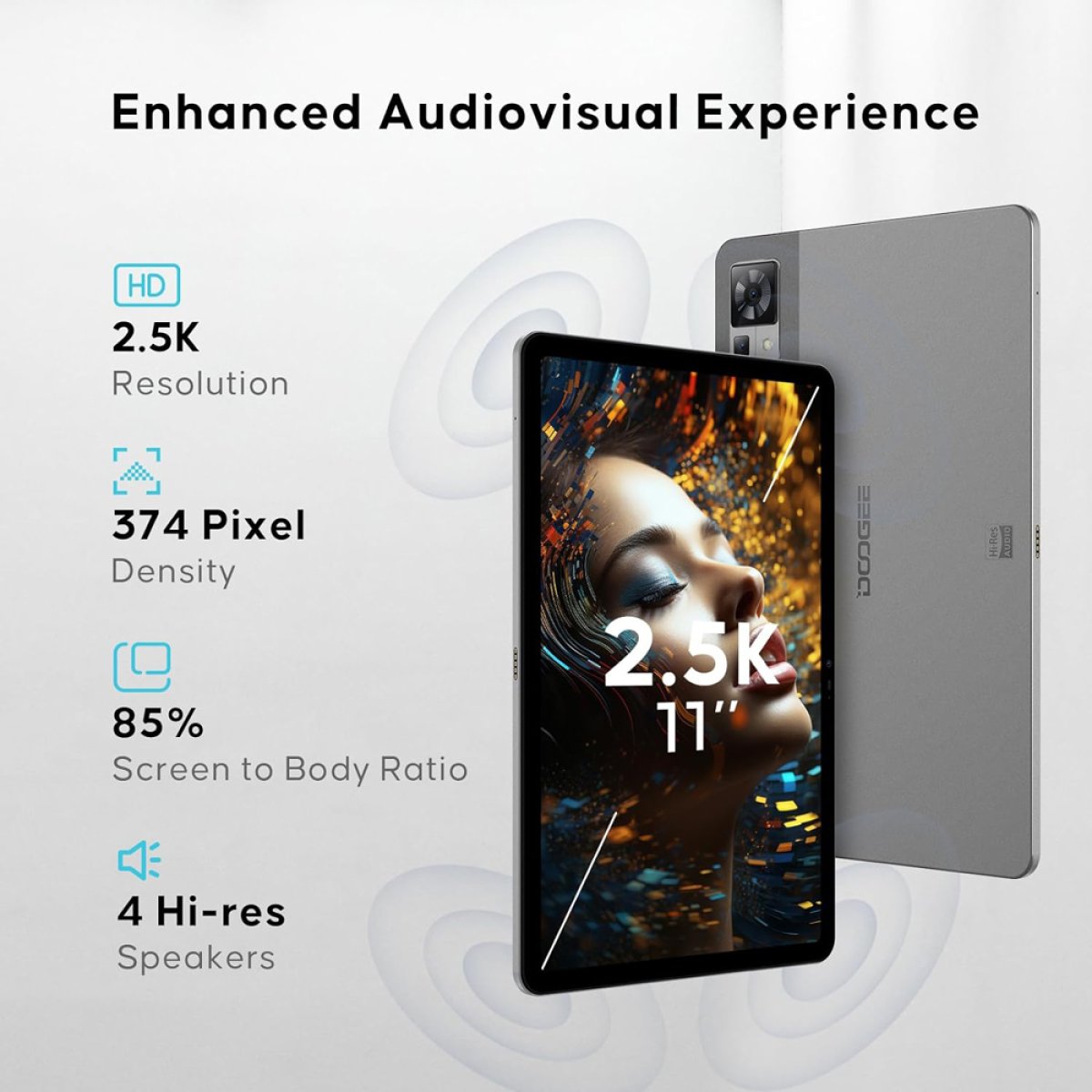 DOOGEE tablet T30 PRO, 11", 8/256GB, 4G, Android 13, 8580mAh, γκρι - Image 2