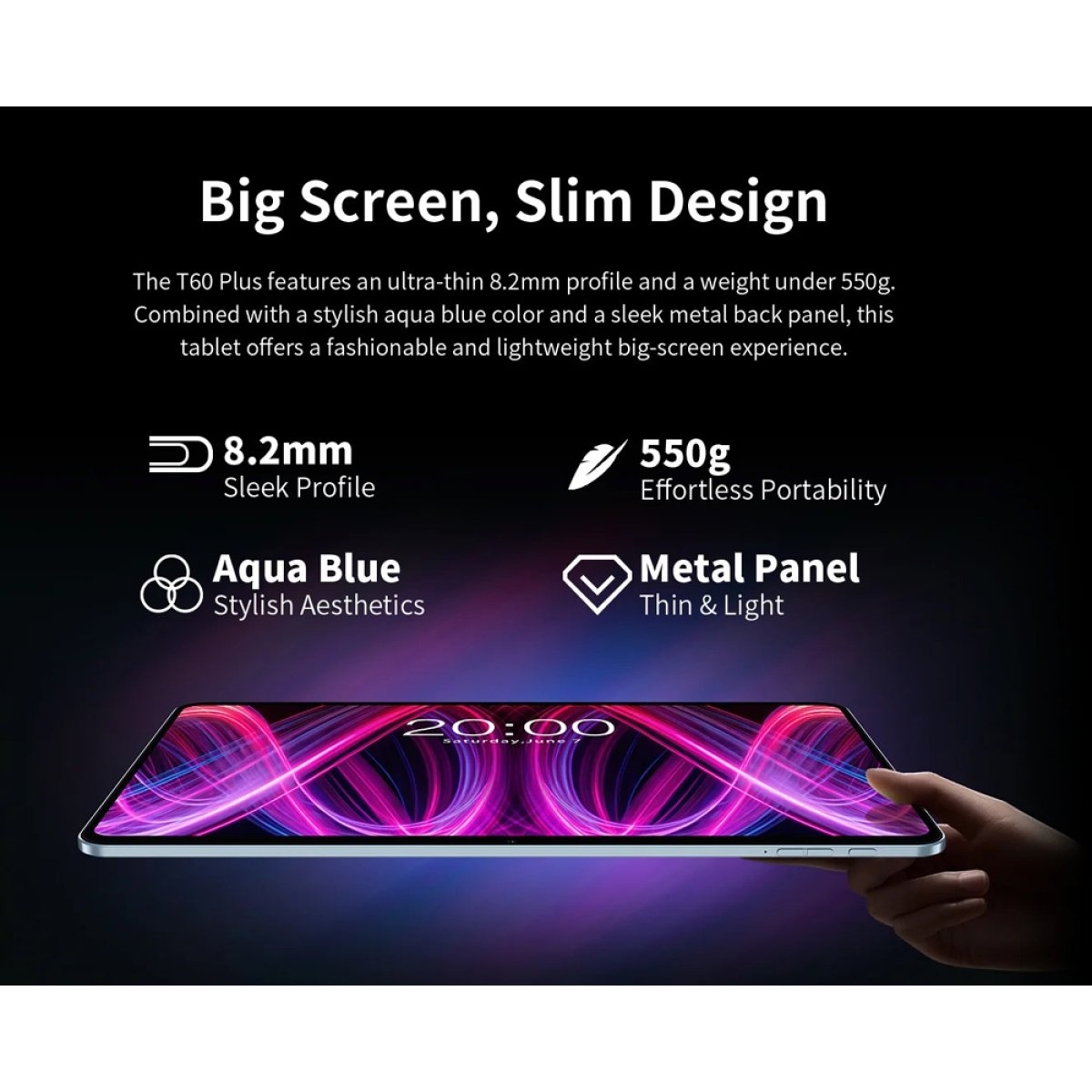 T60PLUS-BL-12 TECLAST tablet T60 Plus, 12", 6/128GB, 4G, Android 14, 8000mAh, μπλε - Image 5