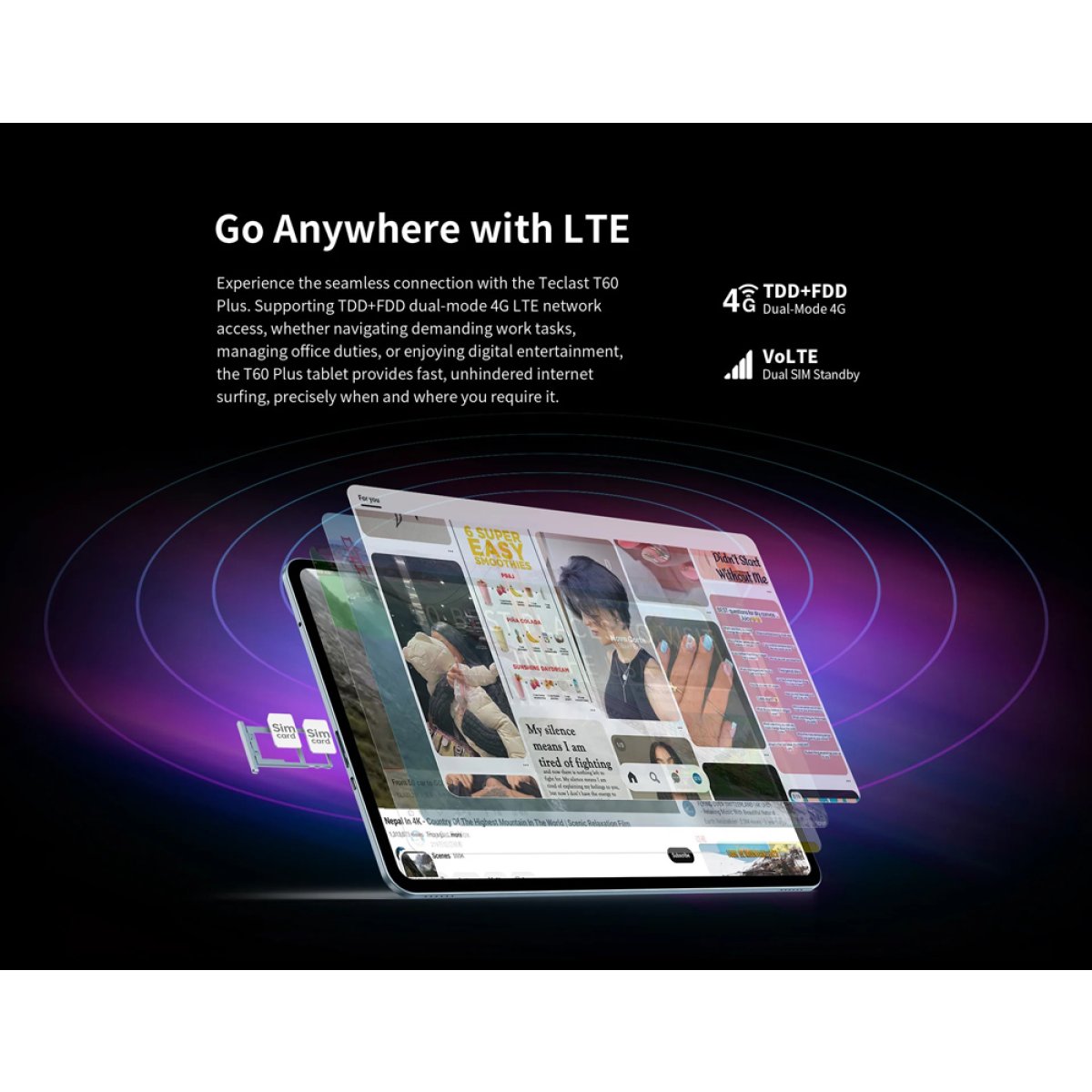 T60PLUS-BL-13 TECLAST tablet T60 Plus, 12", 6/128GB, 4G, Android 14, 8000mAh, μπλε - Image 6