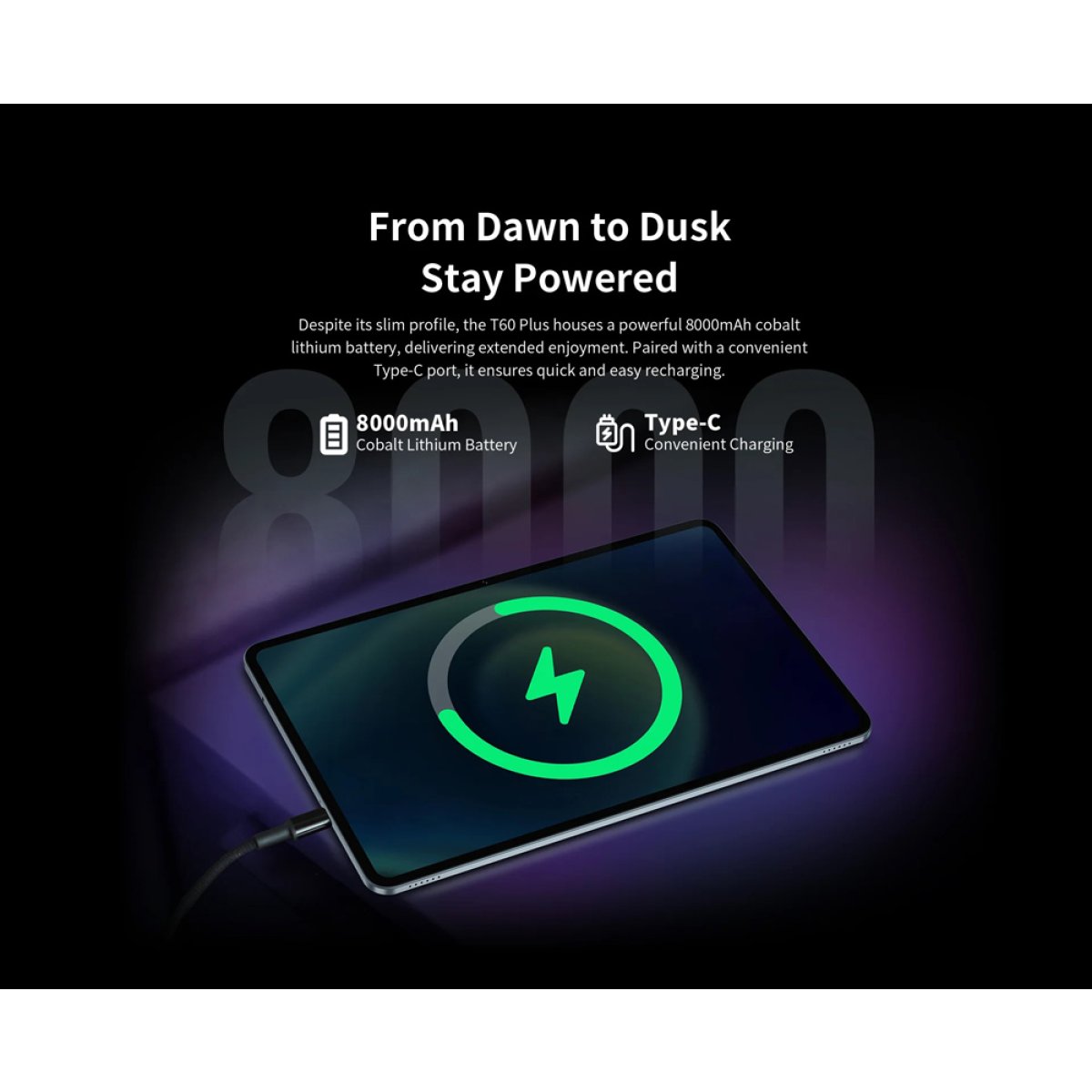 T60PLUS-BL-15 TECLAST tablet T60 Plus, 12", 6/128GB, 4G, Android 14, 8000mAh, μπλε - Image 8