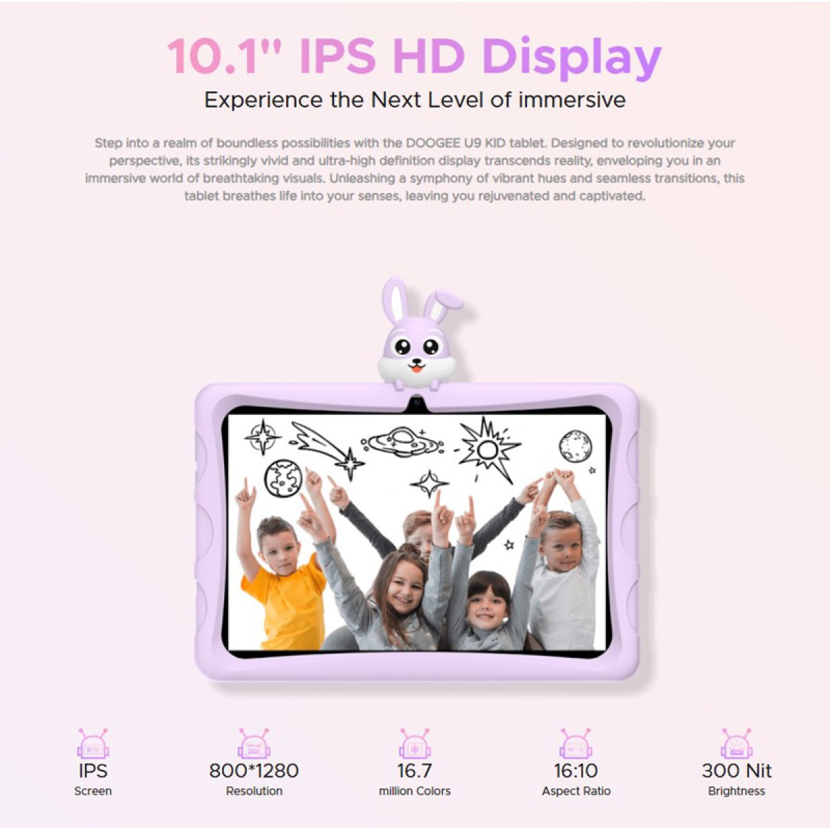 U9KID-PR-2 DOOGEE tablet U9 KID, 10.1", 3/64GB, Android 13, 5060mAh, μωβ - Image 7