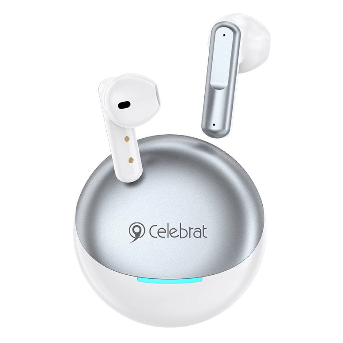 CELEBRAT earphones με θήκη φόρτισης W61, True Wireless, 13mm, 25/200mAh, λευκά - Image 1