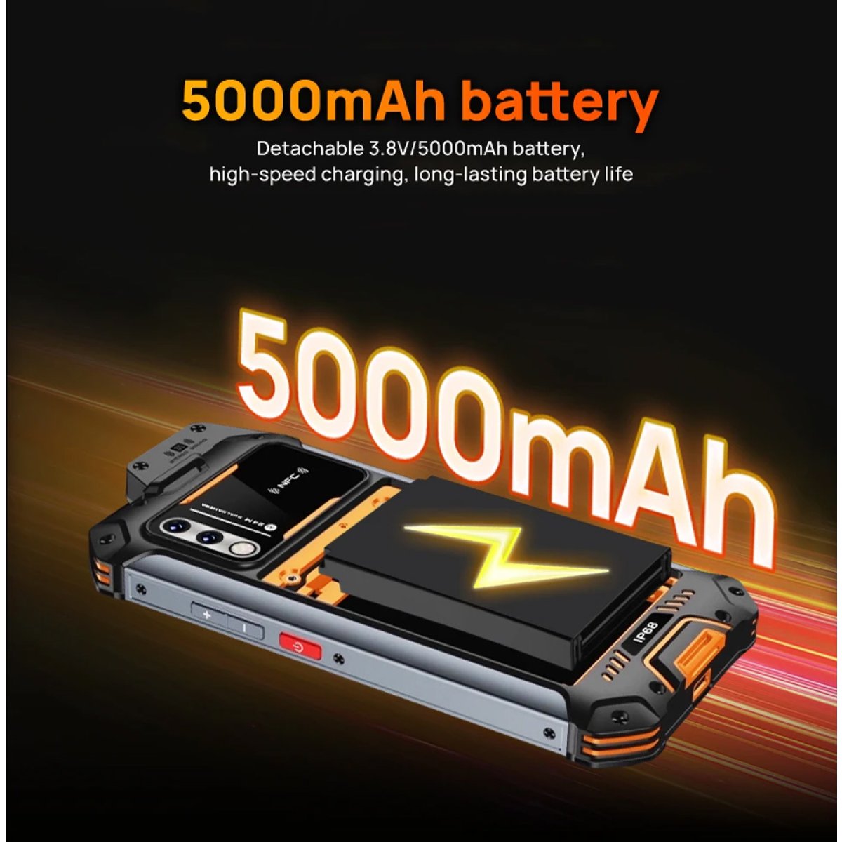 UNIWA smartphone W999, 6.3", 8/128GB , ηχείο 2W, Atex Zone 2, IP68, μαύρο - Image 4