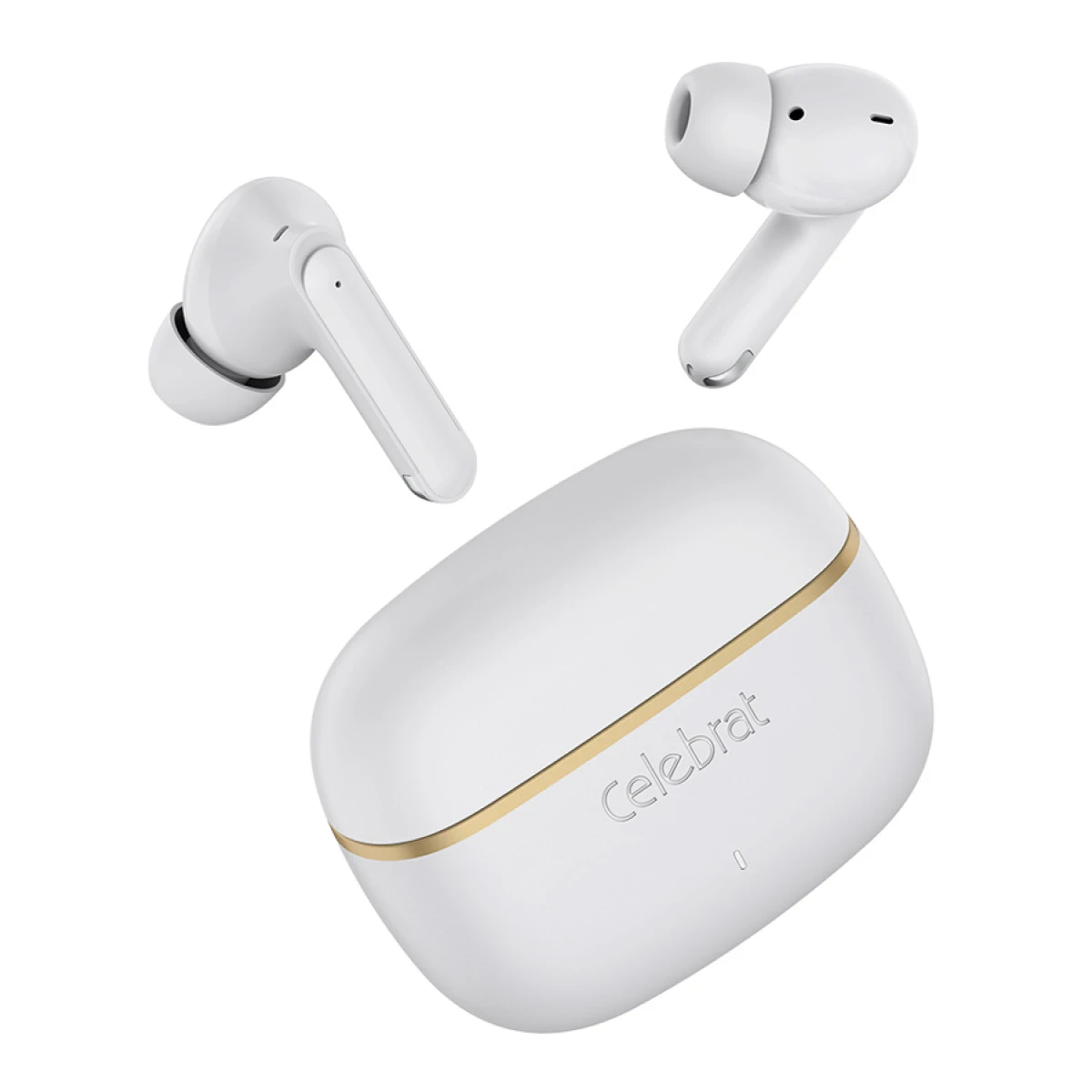 CELEBRAT earphones με θήκη φόρτισης WD03, True Wireless, 13mm, 30/300mAh, λευκά - Image 1