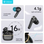 CELEBRAT earphones με θήκη φόρτισης WD03, True Wireless, 13mm, 30/300mAh, λευκά - Image 5