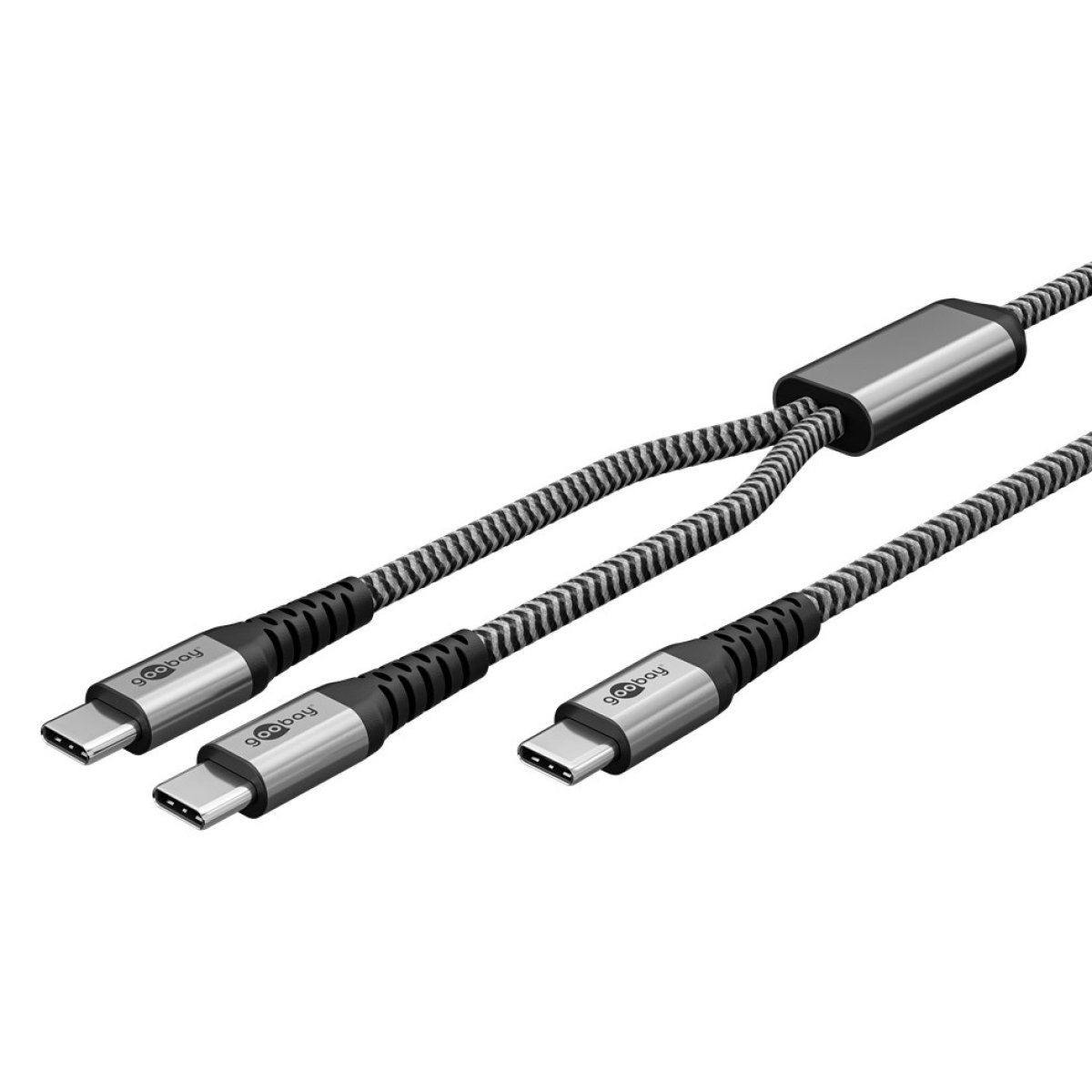 75739 GOOBAY καλώδιο USB-C σε 2x USB-C 75739, 60W, 480Mbps, 1.5m, γκρι - Image 1
