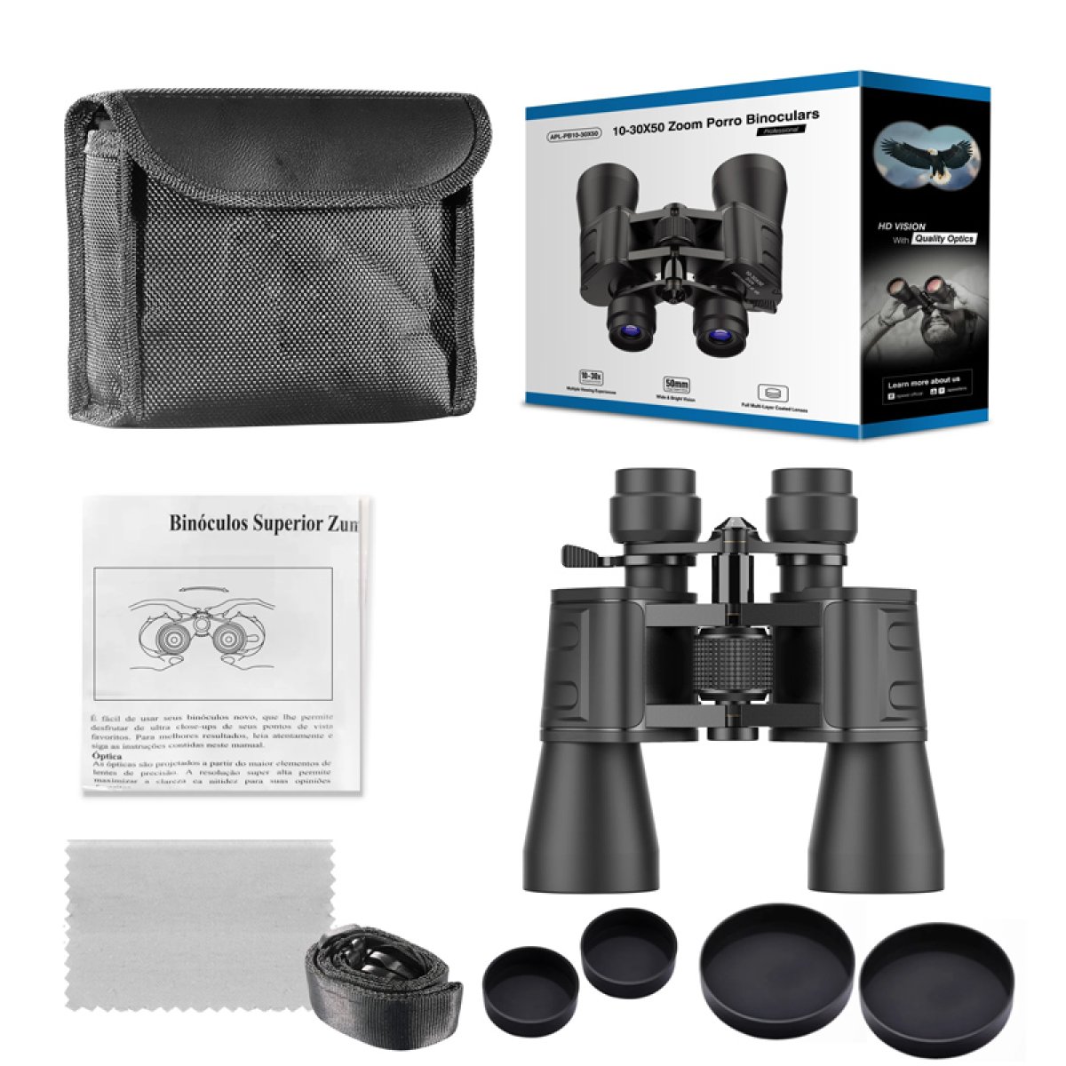 APL-PB10-30X50-7 APEXEL κιάλια APS-PB10-30X50, 10x-30x zoom, Φ 50mm, μαύρα - Image 8