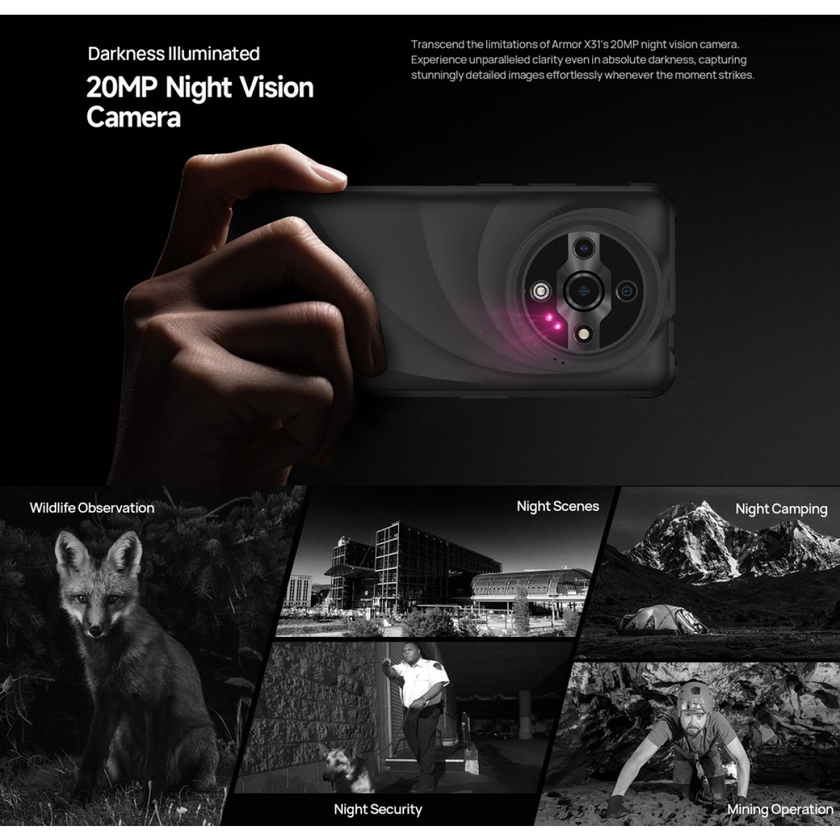 ULEFONE smartphone Armor X31, 6.56", 6/128GB, 6050mAh, IP68/IP69K, μαύρο - Image 10