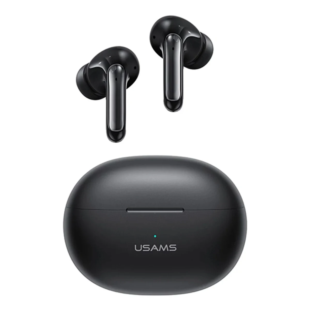 USAMS earphones με θήκη φόρτισης US-XD19, TWS, ENC, Φ13mm, μαύρα - Image 1