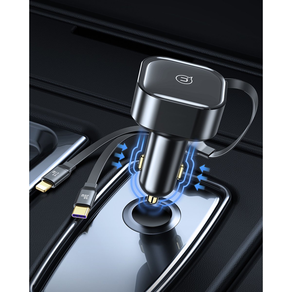 CC219CC01-4 USAMS φορτιστής αυτοκινήτου US-CC219 καλώδιο USB-C/Lightning 30W, μαύρος - Image 5